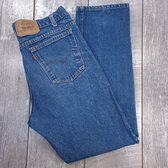 Vintage Levis Mens 509 Orange Tab Jeans Size 36x32 Blue Denim Straight Leg - Picture 3 of 11